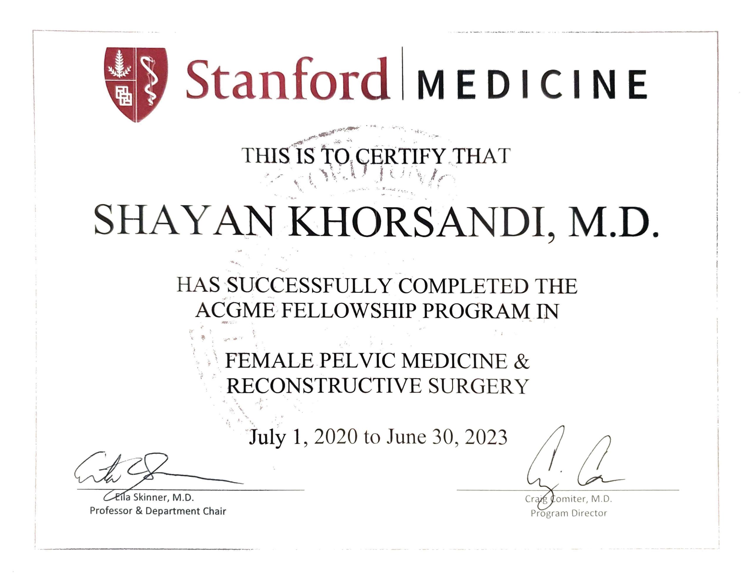 Dr. Shayan Khorsandi - pelvicsolutioninstitute STANFORD Dr. Shayan Khorsandi - pelvicsolutioninstitute STANFORD
