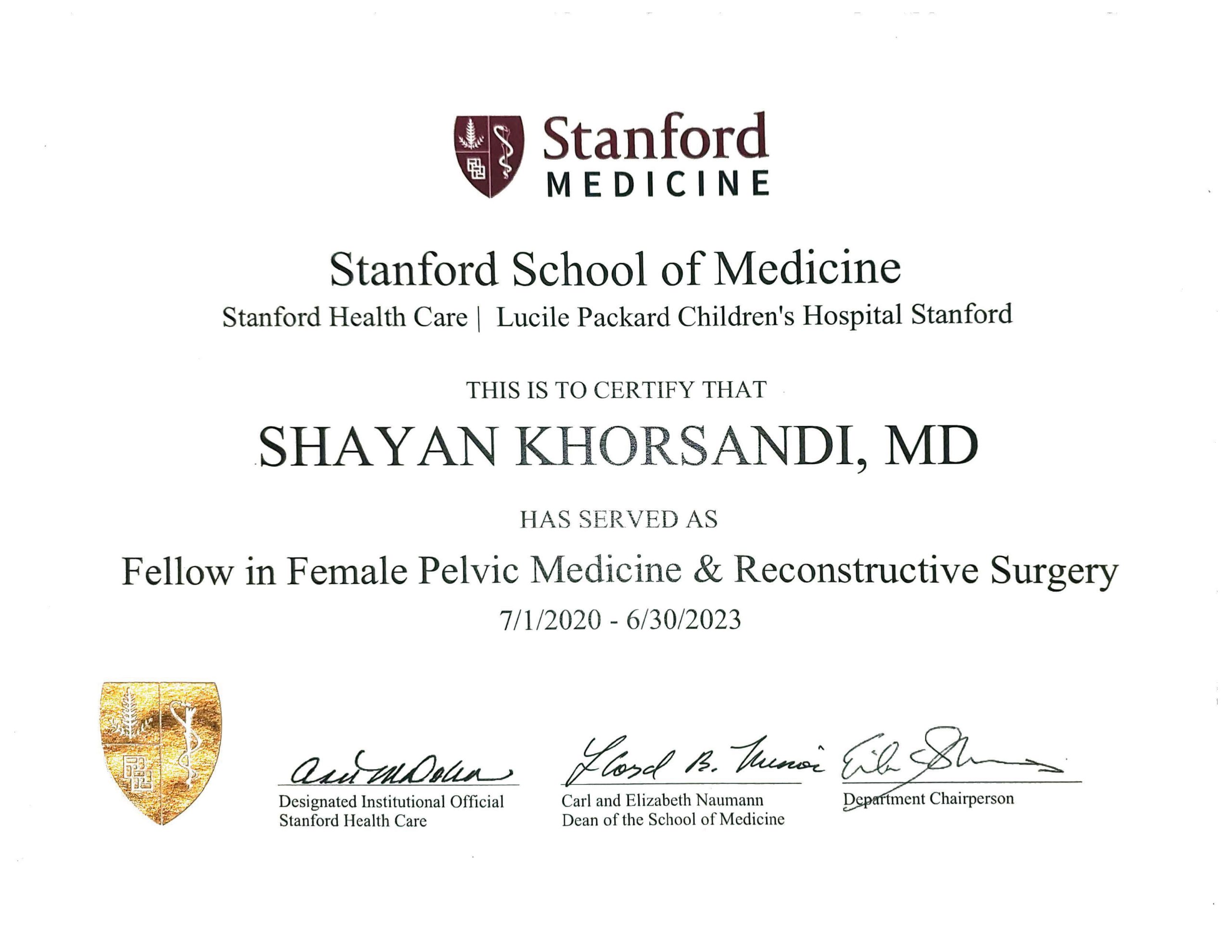 Dr. Shayan Khorsandi - pelvicsolutioninstitute titulo Stanford Medicine Dr. Shayan Khorsandi - pelvicsolutioninstitute titulo Stanford Medicine